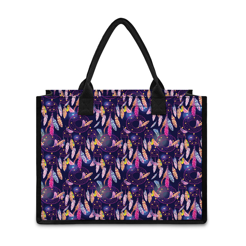 Boho Dream Catcher Pattern Print Canvas Tote Bag