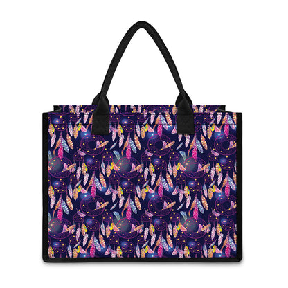Boho Dream Catcher Pattern Print Canvas Tote Bag