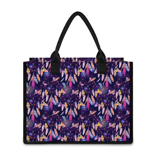 Boho Dream Catcher Pattern Print Canvas Tote Bag
