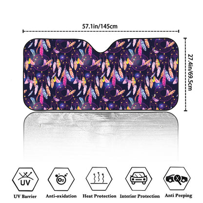 Boho Dream Catcher Pattern Print Car Windshield Sun Shade