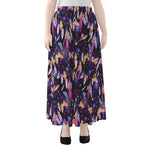 Boho Dream Catcher Pattern Print Chiffon Maxi Skirt