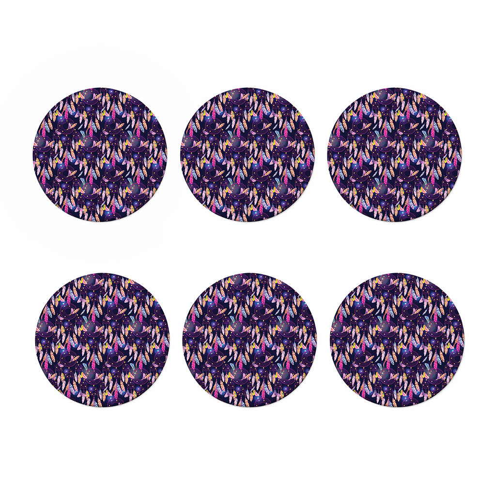 Boho Dream Catcher Pattern Print Coaster Set
