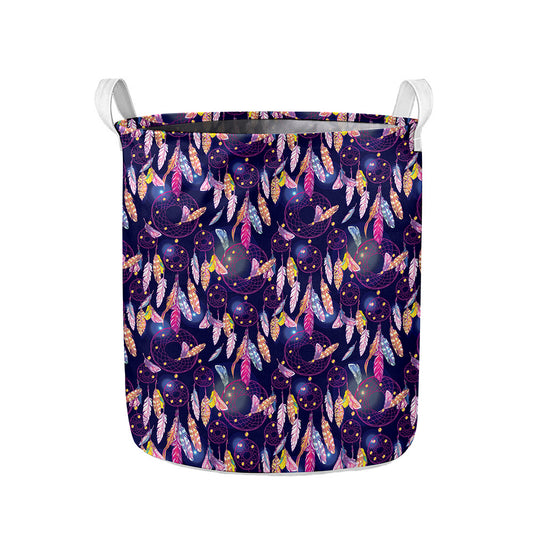 Boho Dream Catcher Pattern Print Collapsible Laundry Basket