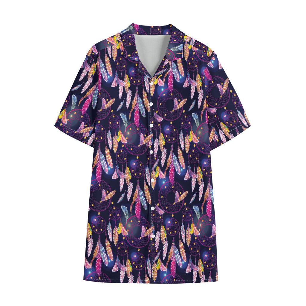 Boho Dream Catcher Pattern Print Cotton Hawaiian Shirt