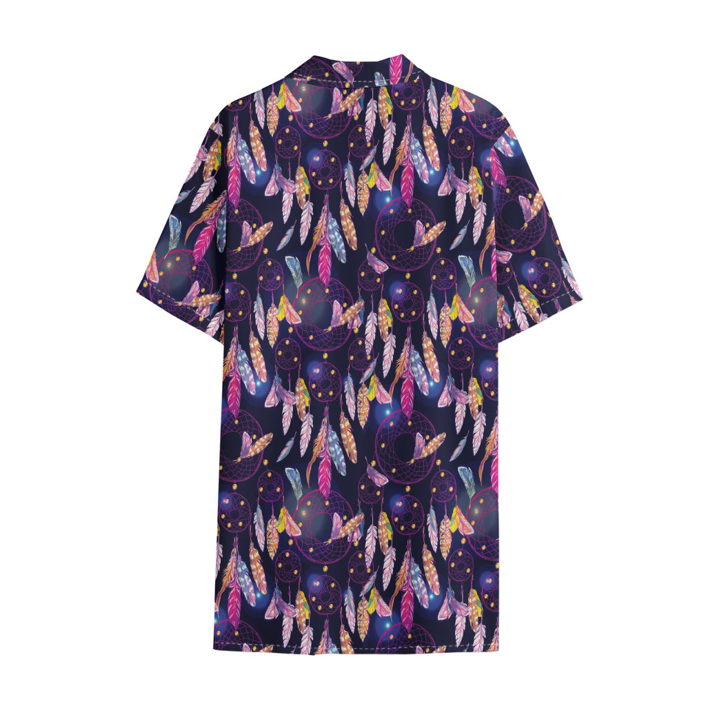 Boho Dream Catcher Pattern Print Cotton Hawaiian Shirt