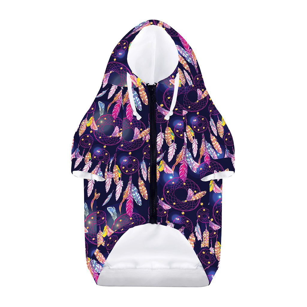 Boho Dream Catcher Pattern Print Dog Zip Up Hoodie
