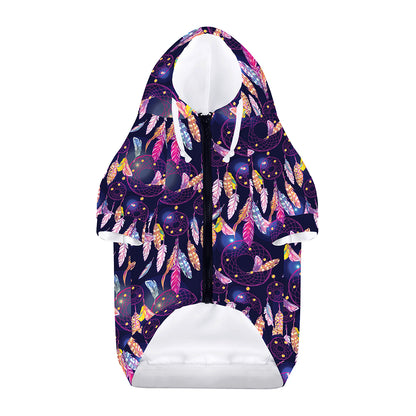 Boho Dream Catcher Pattern Print Dog Zip Up Hoodie