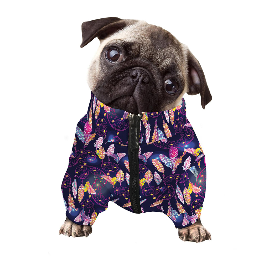Boho Dream Catcher Pattern Print Dog Zip Up Jacket