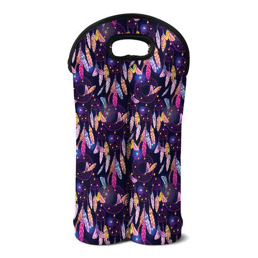 Boho Dream Catcher Pattern Print Double Neoprene Wine Tote