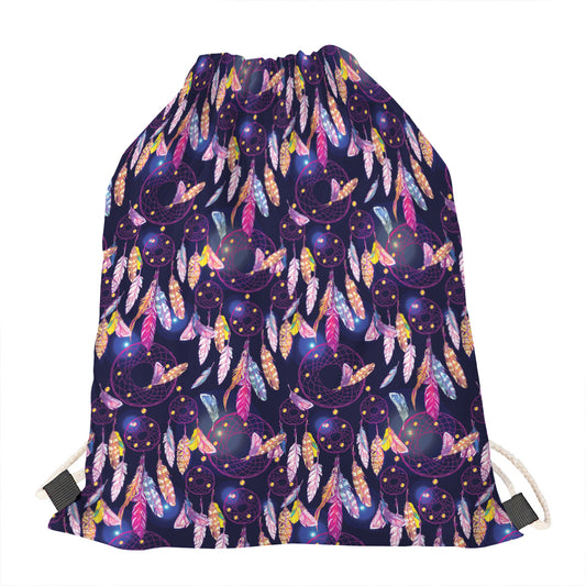 Boho Dream Catcher Pattern Print Drawstring Bag