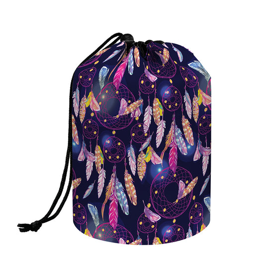 Boho Dream Catcher Pattern Print Drawstring Makeup Bag