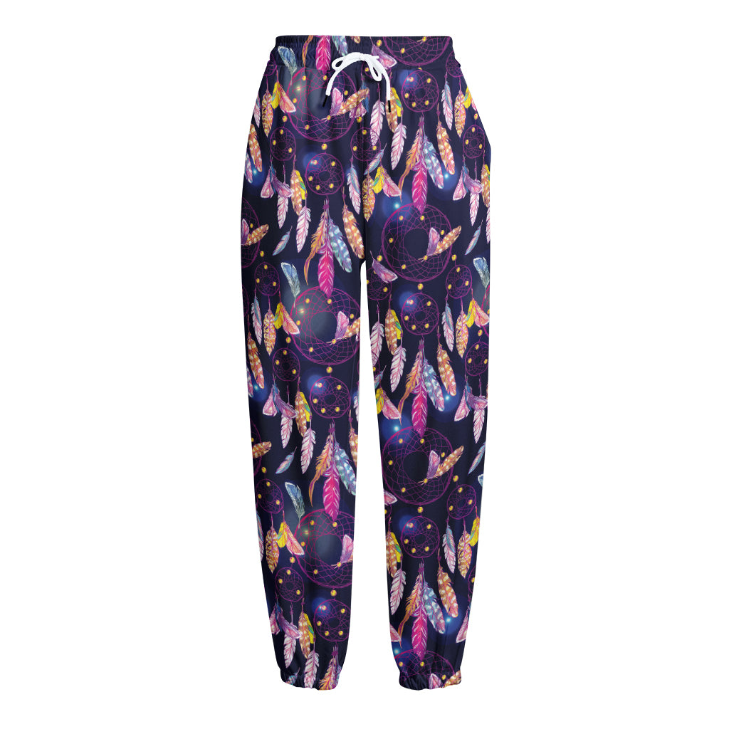Boho Dream Catcher Pattern Print Fleece Lined Knit Pants