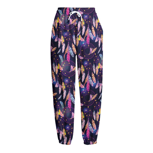 Boho Dream Catcher Pattern Print Fleece Lined Knit Pants