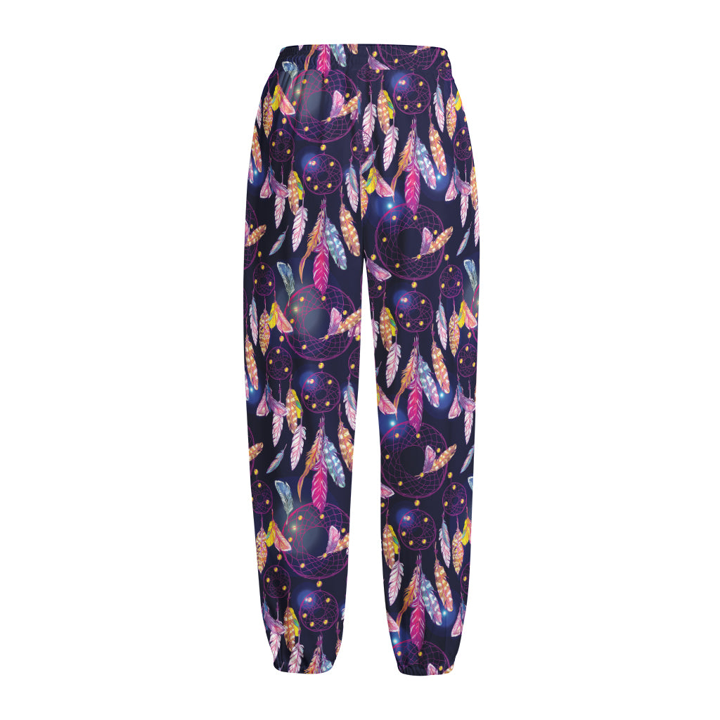 Boho Dream Catcher Pattern Print Fleece Lined Knit Pants