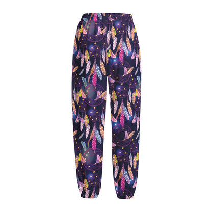 Boho Dream Catcher Pattern Print Fleece Lined Knit Pants