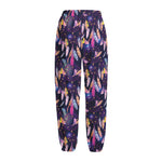 Boho Dream Catcher Pattern Print Fleece Lined Knit Pants