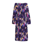 Boho Dream Catcher Pattern Print Hooded Bathrobe