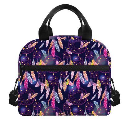 Boho Dream Catcher Pattern Print Insulated Lunch Bag