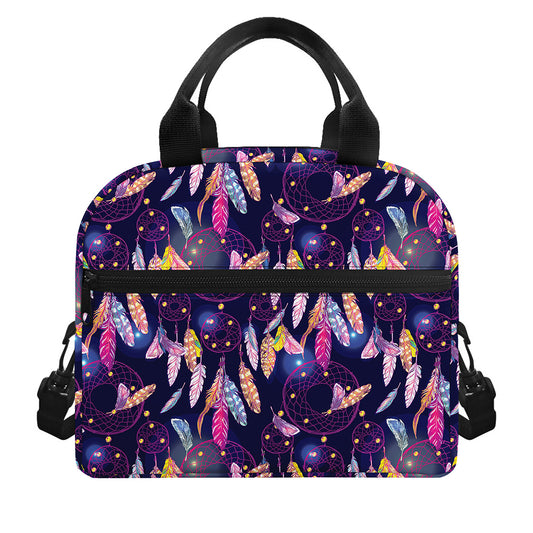 Boho Dream Catcher Pattern Print Insulated Lunch Bag