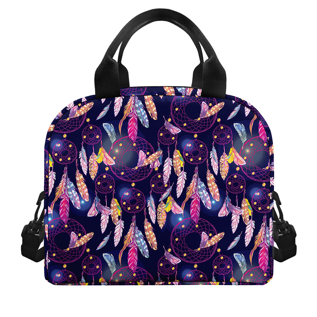 Boho Dream Catcher Pattern Print Insulated Lunch Bag