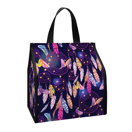 Boho Dream Catcher Pattern Print Insulated Lunch Tote