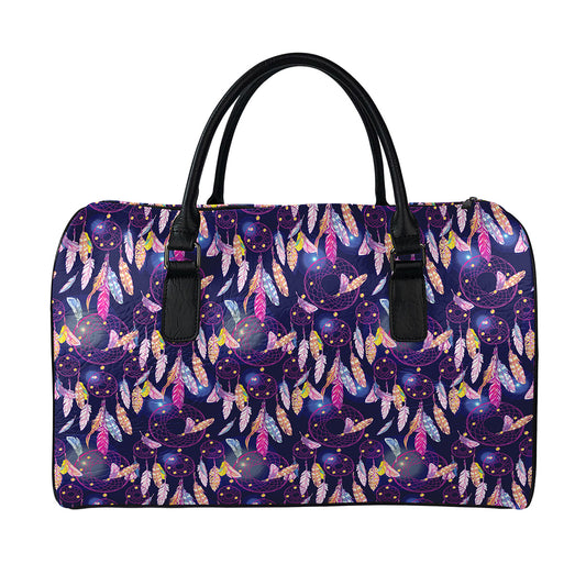 Boho Dream Catcher Pattern Print Leather Duffle Bag