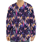 Boho Dream Catcher Pattern Print Long Sleeve Baseball Jersey