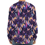 Boho Dream Catcher Pattern Print Long Sleeve Baseball Jersey