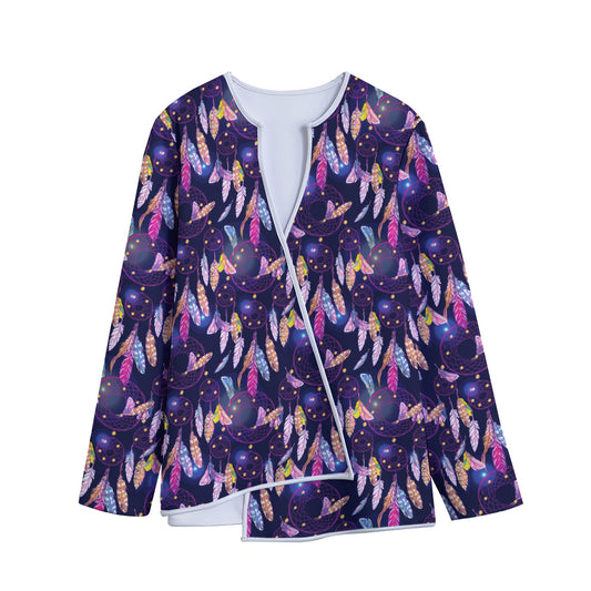 Boho Dream Catcher Pattern Print Long Sleeve Short Coat