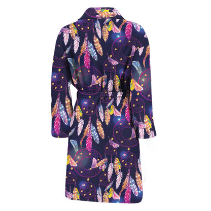 Boho Dream Catcher Pattern Print Men's Bathrobe