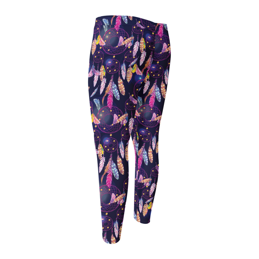 Boho Dream Catcher Pattern Print Men's Compression Pants