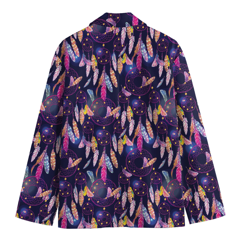 Boho Dream Catcher Pattern Print Men's Cotton Blazer
