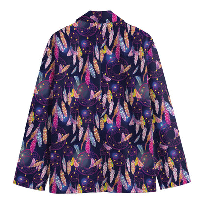 Boho Dream Catcher Pattern Print Men's Cotton Blazer
