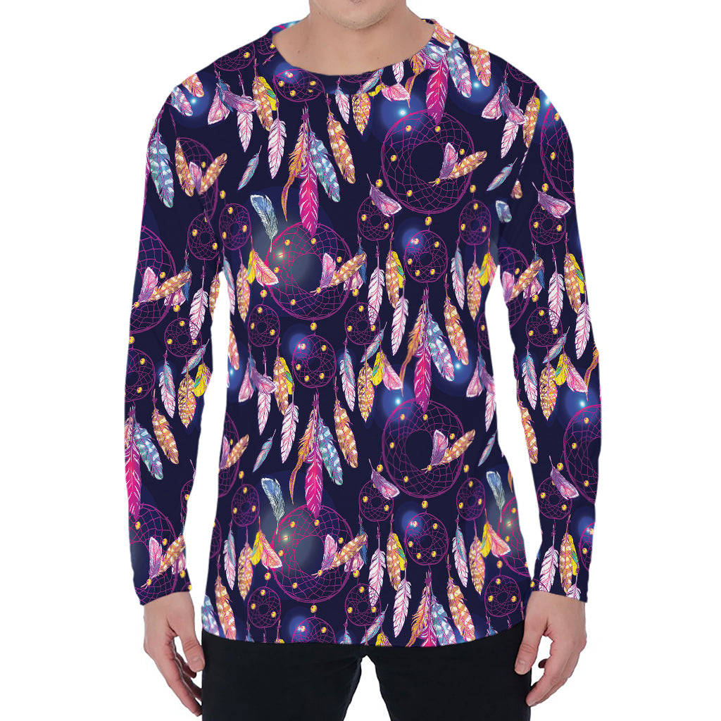 Boho Dream Catcher Pattern Print Men's Long Sleeve T-Shirt