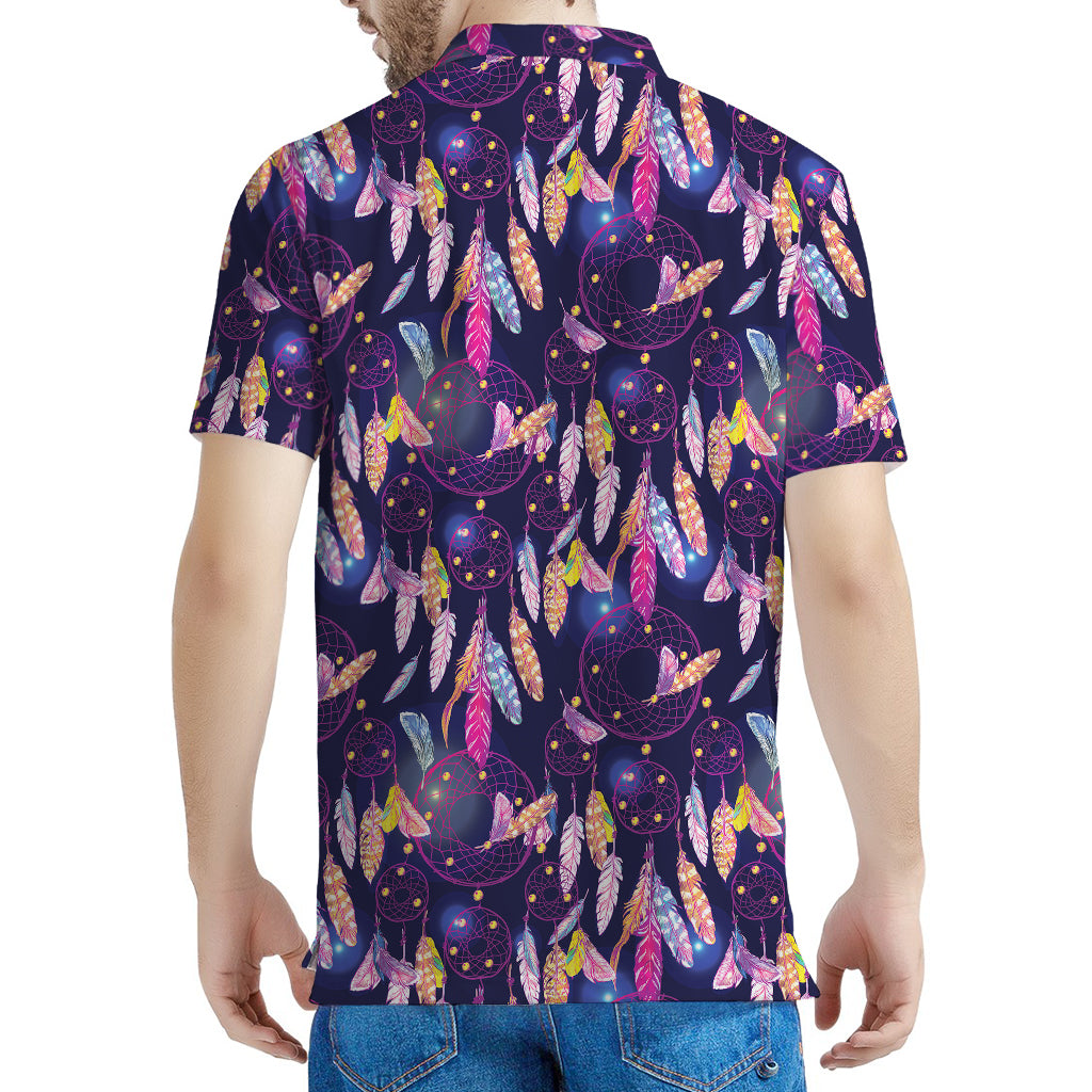 Boho Dream Catcher Pattern Print Men's Polo Shirt