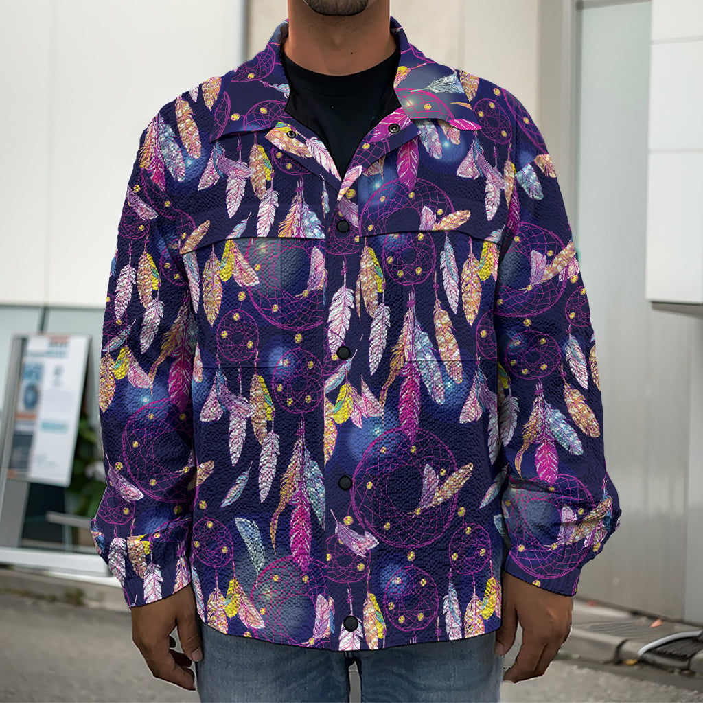 Boho Dream Catcher Pattern Print Men's Shirt Jacket