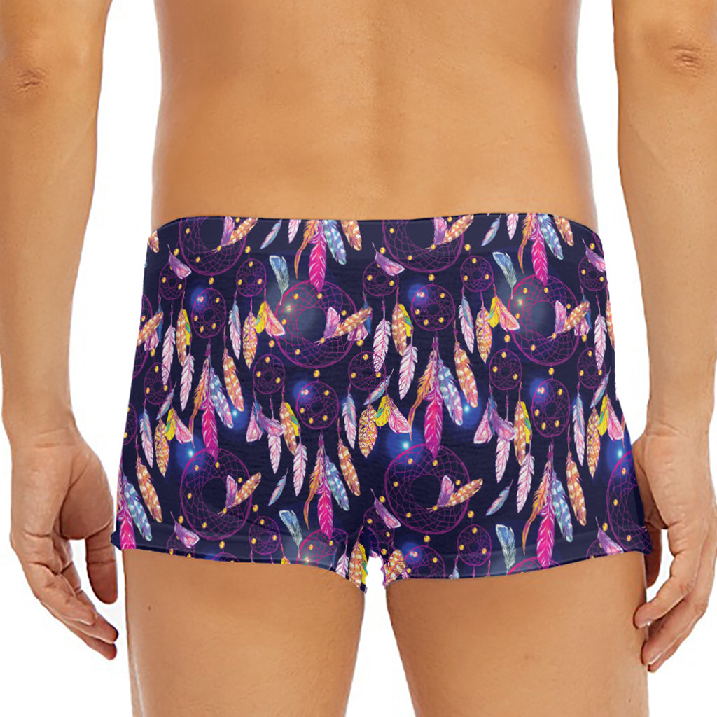 Boho Dream Catcher Pattern Print Men's Short Boxer Briefs
