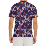 Boho Dream Catcher Pattern Print Men's Short Sleeve Rash Guard