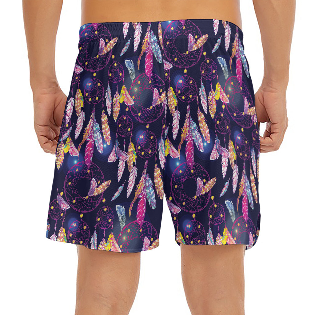Boho Dream Catcher Pattern Print Men's Split Running Shorts