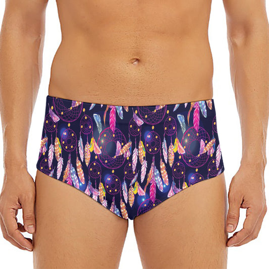 Boho Dream Catcher Pattern Print Men's Triangle Swim Briefs