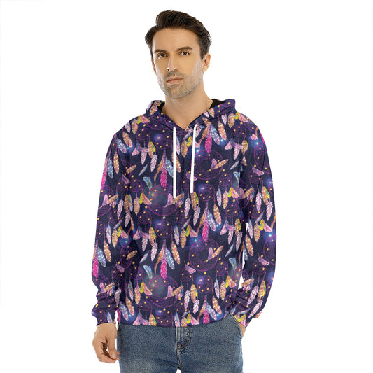 Boho Dream Catcher Pattern Print Men's Velvet Pullover Hoodie