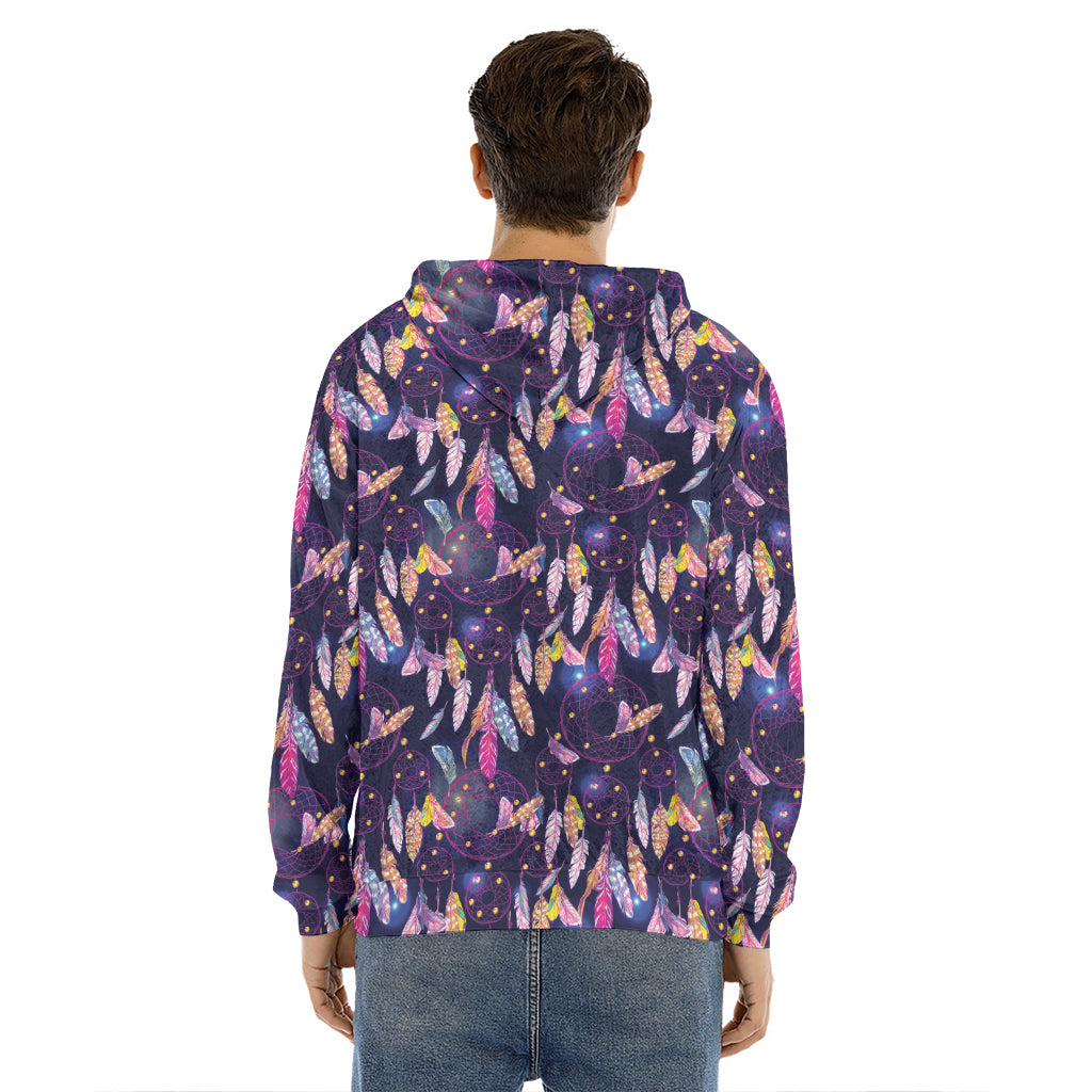 Boho Dream Catcher Pattern Print Men's Velvet Pullover Hoodie