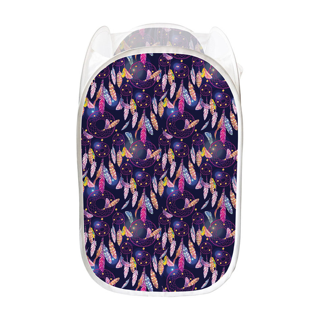 Boho Dream Catcher Pattern Print Mesh Laundry Hamper
