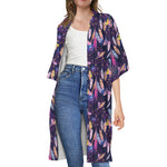 Boho Dream Catcher Pattern Print Open Front Beach Cover Up