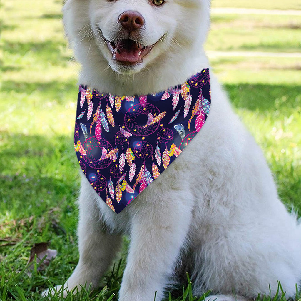 Boho Dream Catcher Pattern Print Over The Collar Dog Bandana