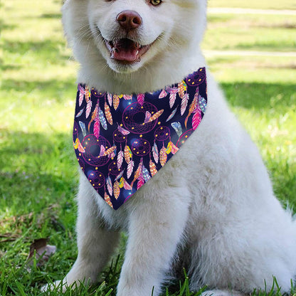 Boho Dream Catcher Pattern Print Over The Collar Dog Bandana