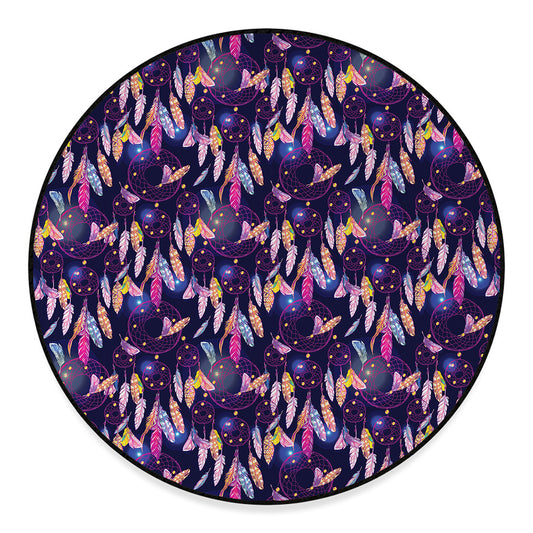 Boho Dream Catcher Pattern Print Round Floor Mat