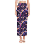 Boho Dream Catcher Pattern Print Side Slit Maxi Skirt
