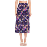 Boho Dream Catcher Pattern Print Side Slit Midi Skirt