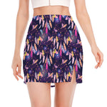 Boho Dream Catcher Pattern Print Side Slit Mini Skirt
